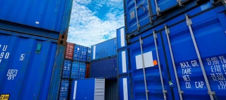 Shipping containers, warehouse.