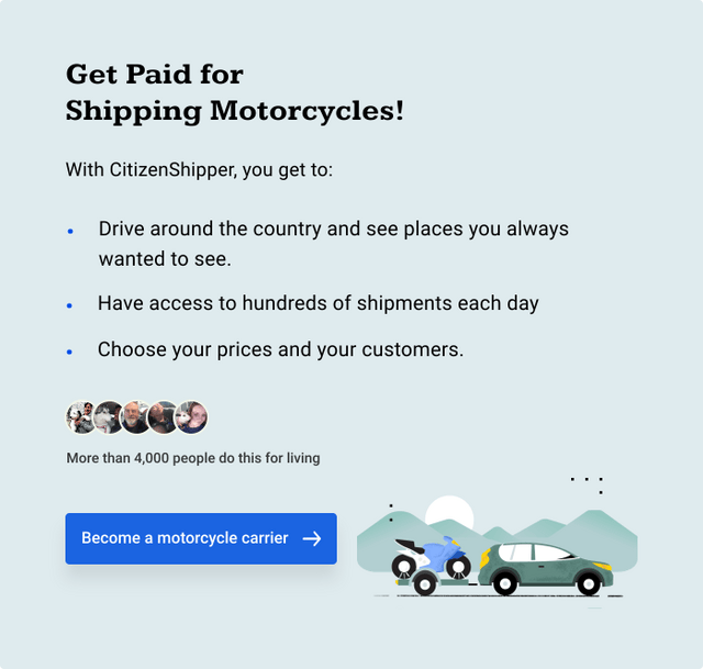 Get Paid for Shipping Motorcycles