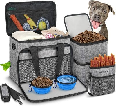 Whether you drive your pet alone or hire pet shipping services, a travel bag is always a good idea.